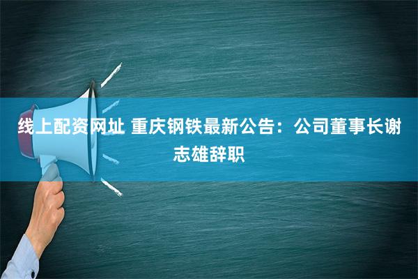 线上配资网址 重庆钢铁最新公告：公司董事长谢志雄辞职