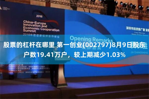 股票的杠杆在哪里 第一创业(002797)8月9日股东户数19.41万户，较上期减少1.03%