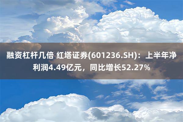 融资杠杆几倍 红塔证券(601236.SH)：上半年净利润4.49亿元，同比增长52.27%