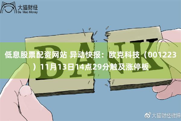 低息股票配资网站 异动快报：欧克科技（001223）11月13日14点29分触及涨停板