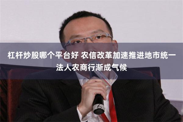 杠杆炒股哪个平台好 农信改革加速推进地市统一法人农商行渐成气候